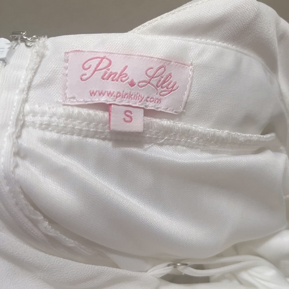 Pink lily all begins with love white maxi dress size S - Picture 8 of 8